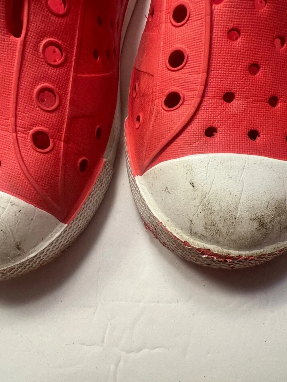 DSG Kids Red Slip-On Water Shoes with White Toe Caps